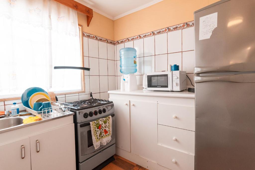 Köök või kööginurk majutusasutuses Hostal El Descanso