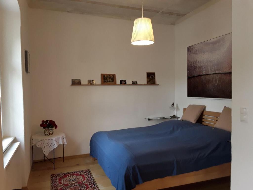 Postel nebo postele na pokoji v ubytování Haus zum Prater
