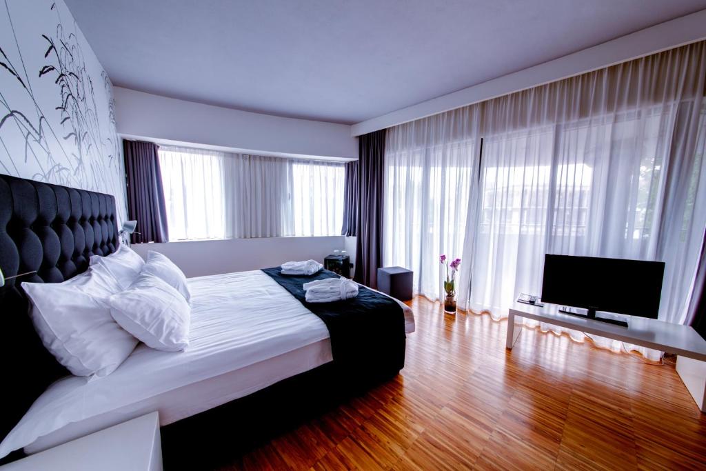 TV a/nebo společenská místnost v ubytování Sarroglia Hotel