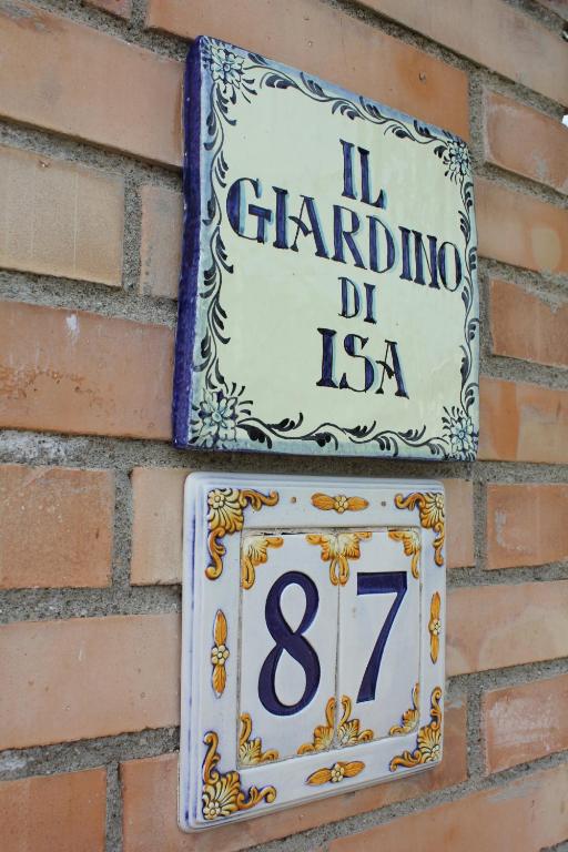 Certifikát, hodnocení, plakát nebo jiný dokument vystavený v ubytování B&B Il Giardino Di Isa