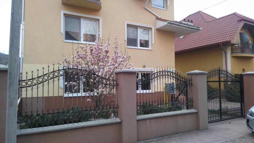 una cerca frente a una casa en Apartments I & I, en Beregovo