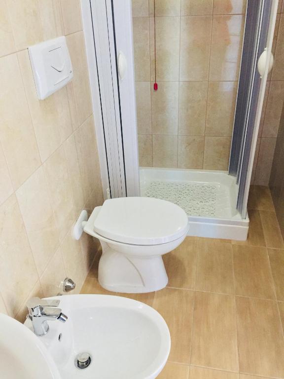 Koupelna v ubytování B&B Pizzomunno e Cristalda Rooms