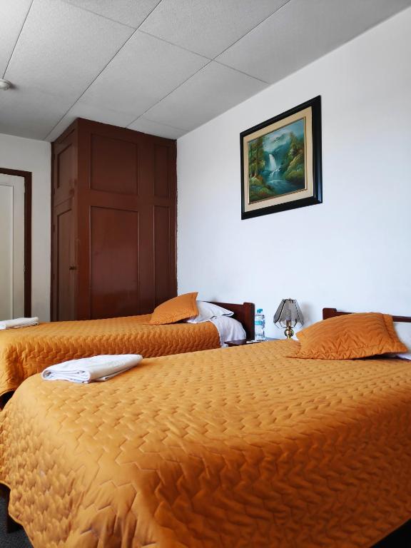 Postel nebo postele na pokoji v ubytování Hotel 9 de Octubre