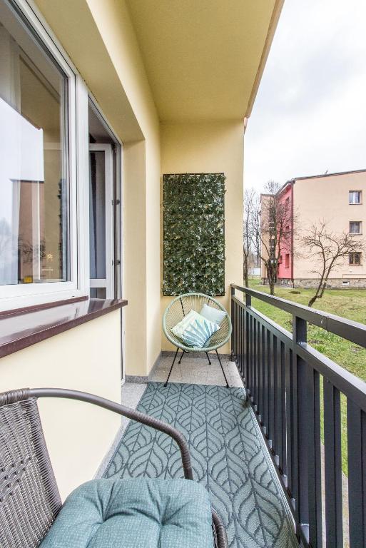 Balkón alebo terasa v ubytovaní Apartament Bulwary Zakopane