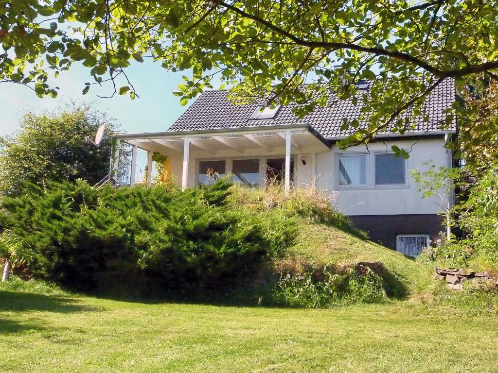 ein Haus auf einem Hügel mit einem grünen Hof in der Unterkunft Apartment Pusteblume by Interhome in Bleckhausen