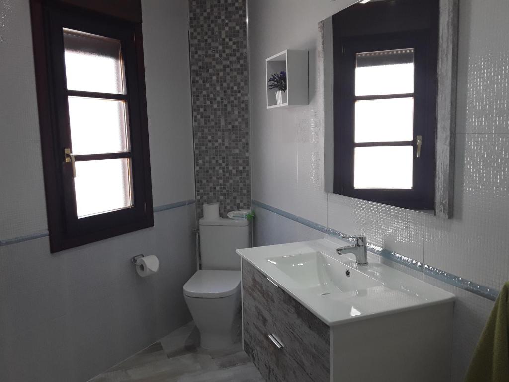 Koupelna v ubytování Albergue Piedad