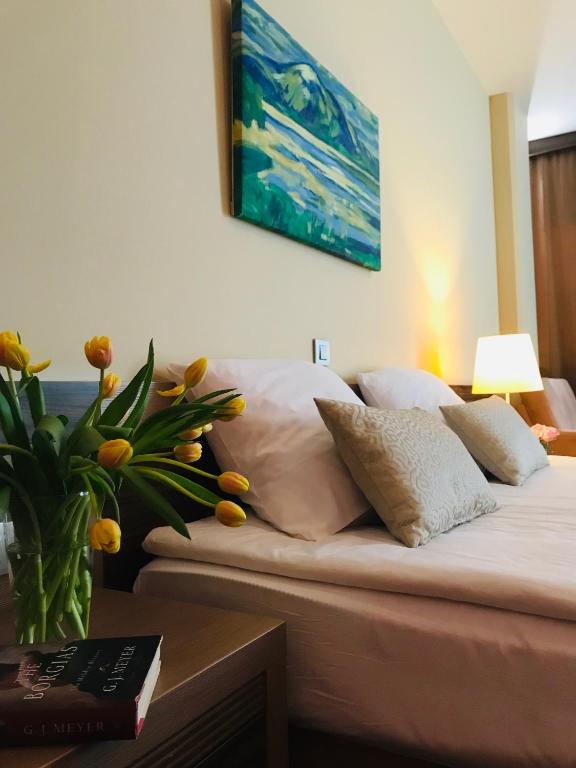 Voodi või voodid majutusasutuse Hotel Kras toas