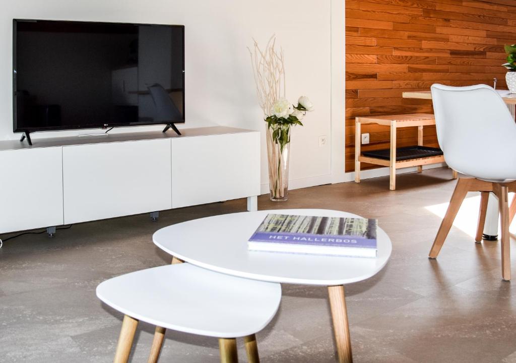 TV a/nebo společenská místnost v ubytování B&B Plattestien