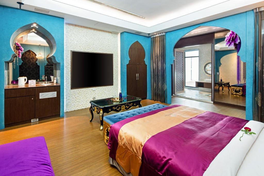 Postel nebo postele na pokoji v ubytování Affair motel Co.Ltd