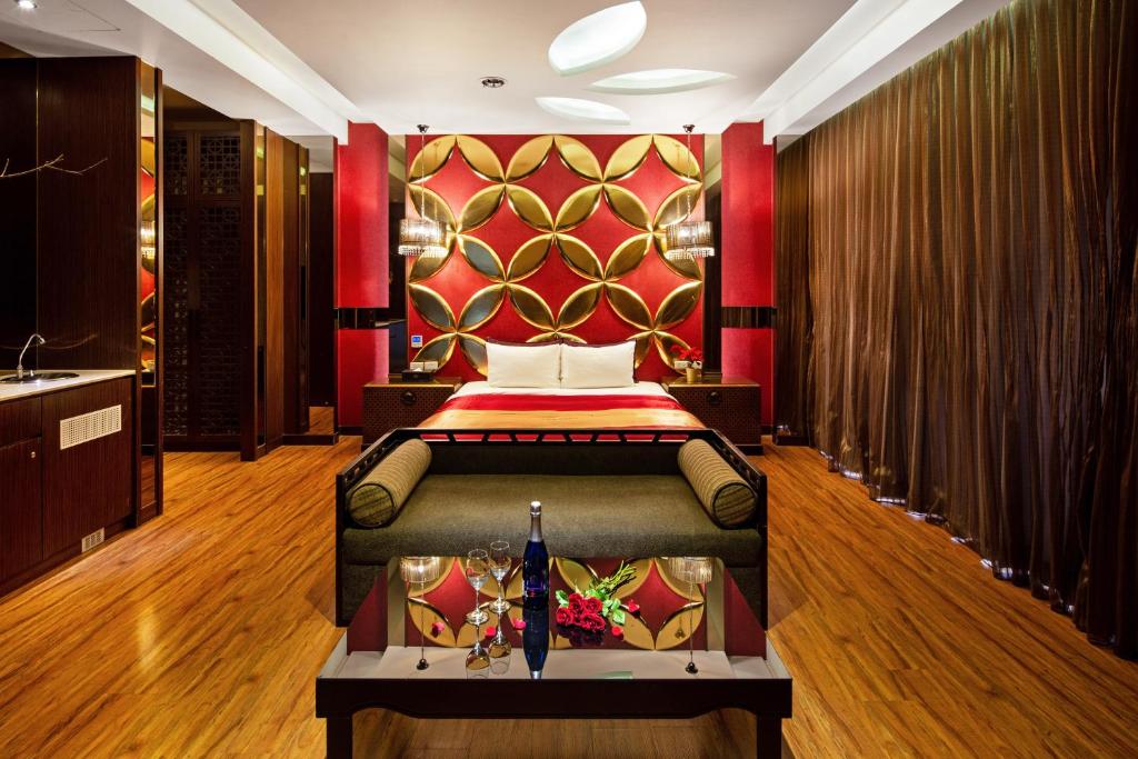 Postel nebo postele na pokoji v ubytování Affair motel Co.Ltd