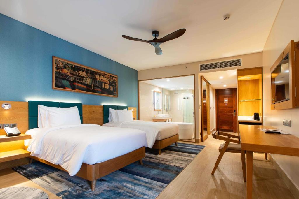 Bungalow Premier 2 Giường Đơn Có Ban Công Và Tầm Nhìn Ra Biển