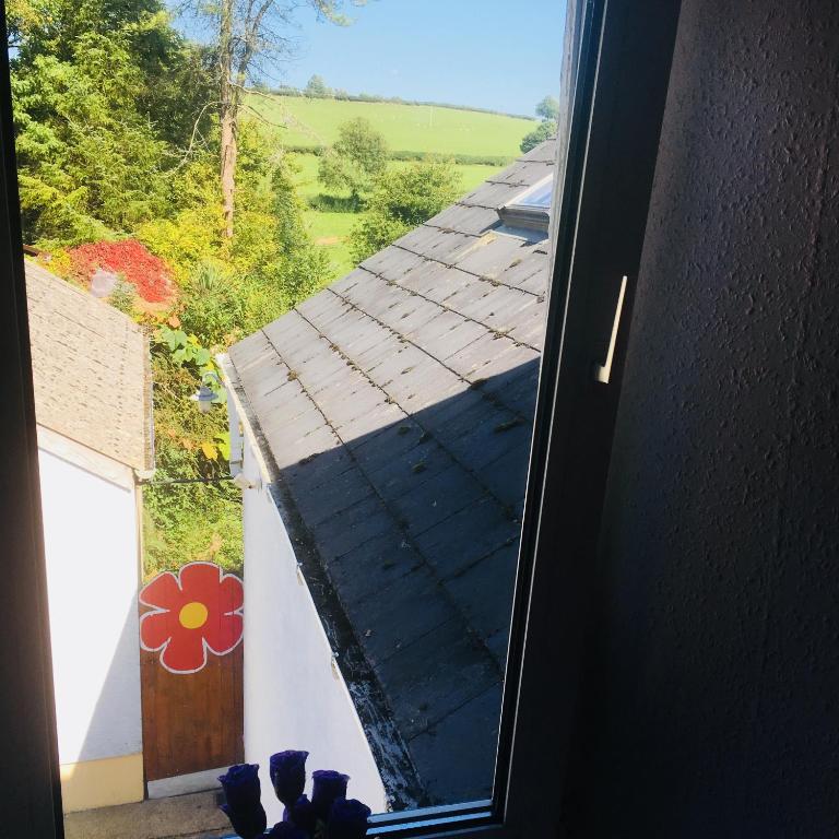 a view from a window of a roof at Heddfan in Carmarthen