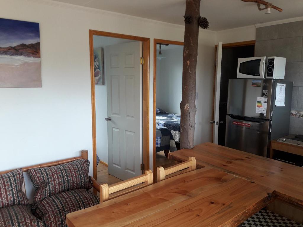 Kuchyň nebo kuchyňský kout v ubytování Cabanas Viento Sur. Los Vilos