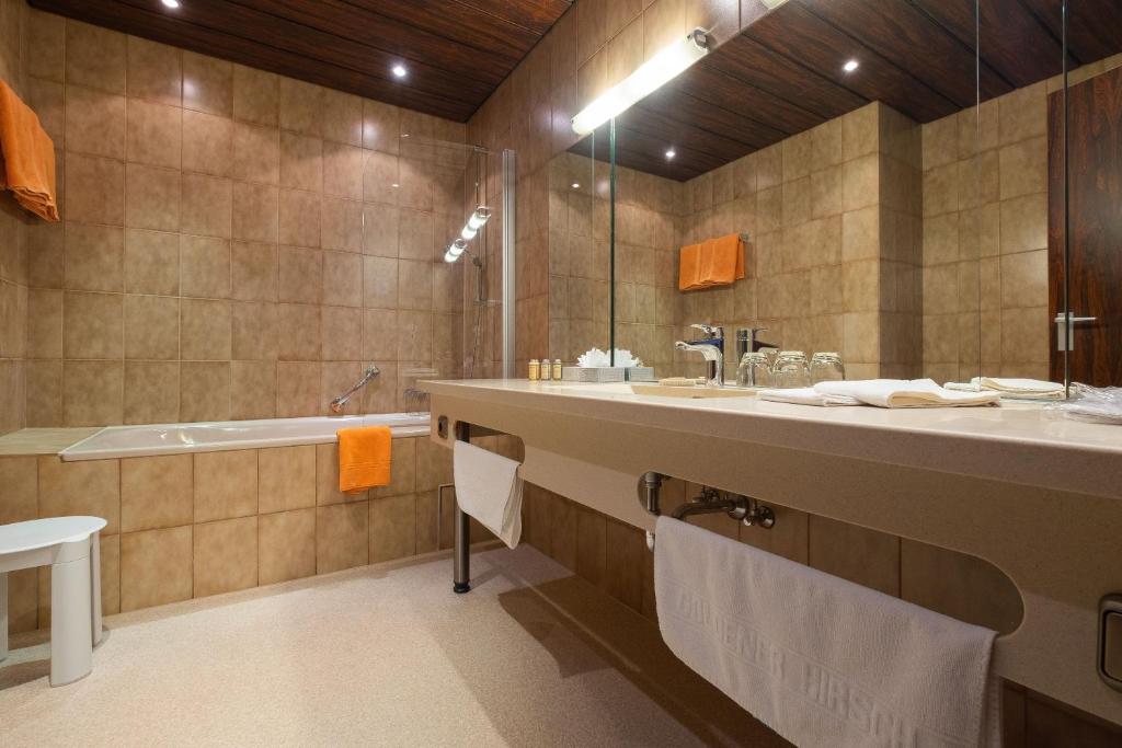 Koupelna v ubytování Hotel Goldener Hirsch