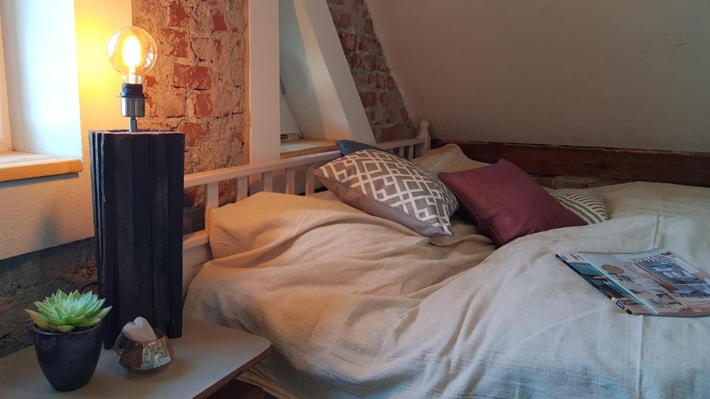 Postel nebo postele na pokoji v ubytování Vintage House am Faaker Seebach