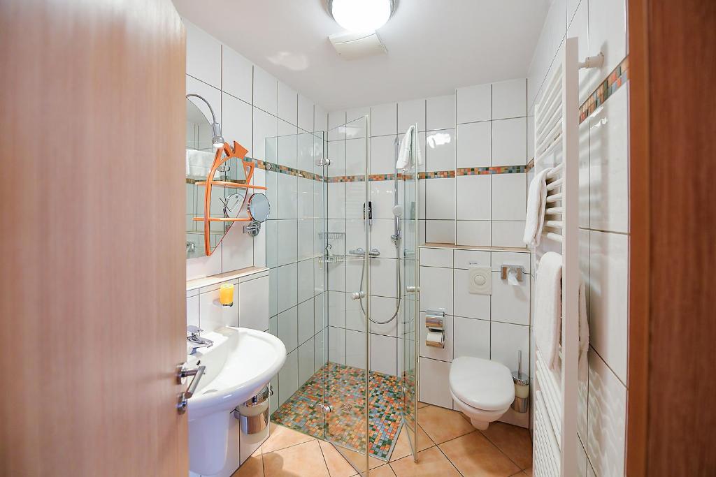 Koupelna v ubytování Chalet Raabe