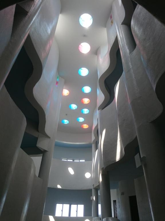 a row of lights on the ceiling of a building at Eef Condominium Kumejima in Kumejima