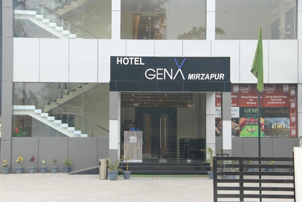 a hotel sign in front of a building at GenX Mirzapur in Mirzāpur