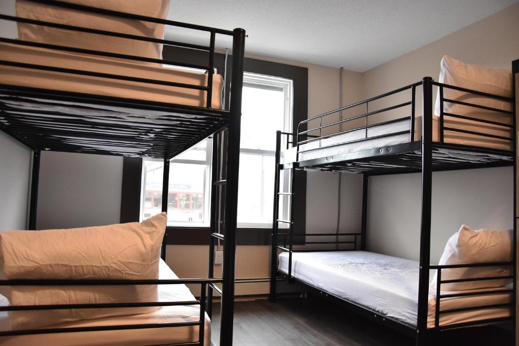 Cama o camas de una habitación en PARTY HOSTEL - The Canmore Hotel Hostel