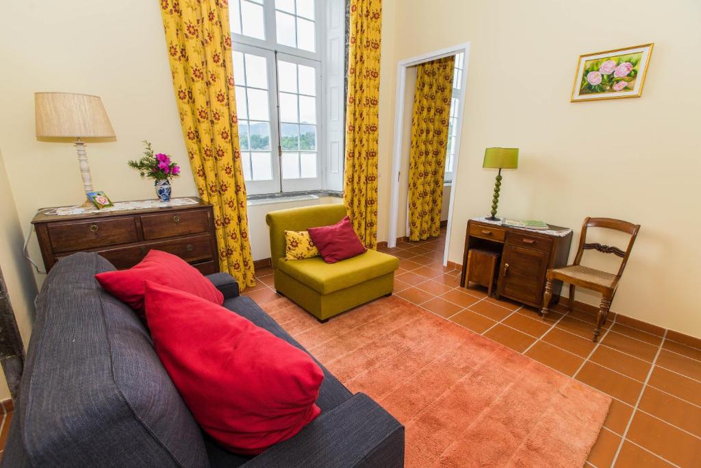 منطقة جلوس في Casa Dos Barcos Furnas