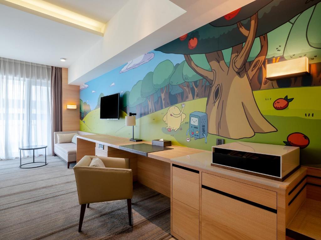 TV a/nebo společenská místnost v ubytování Hotel COZZI Ximen Tainan