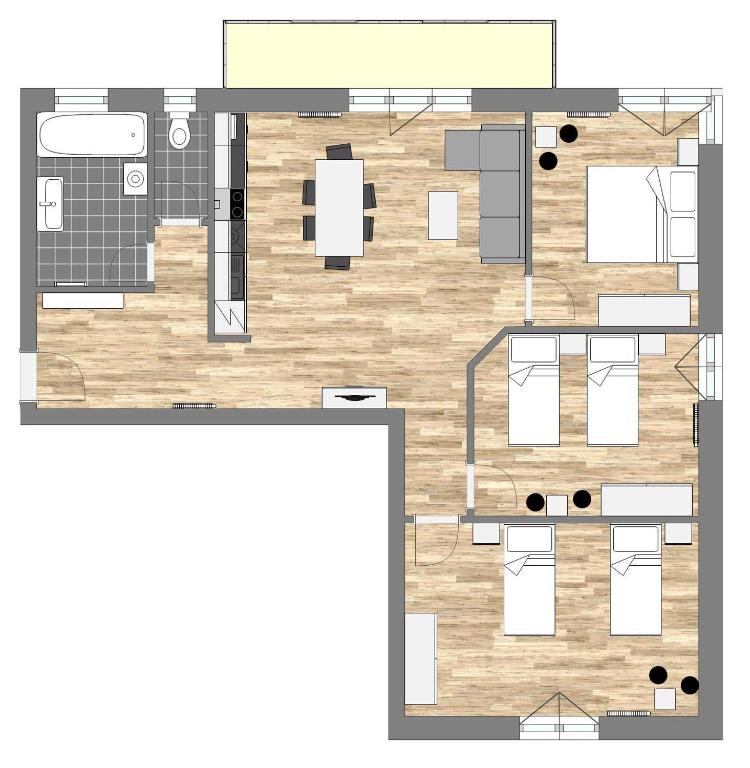 Plán poschodí v ubytovaní Apartmány Noviny
