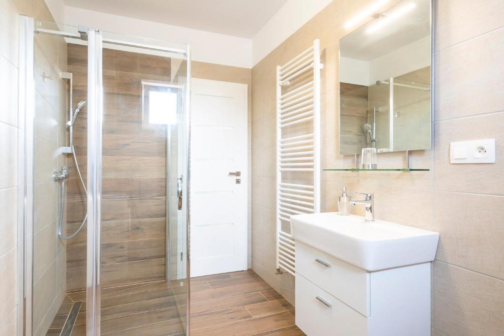 Kúpeľňa v ubytovaní Apartmány Noviny