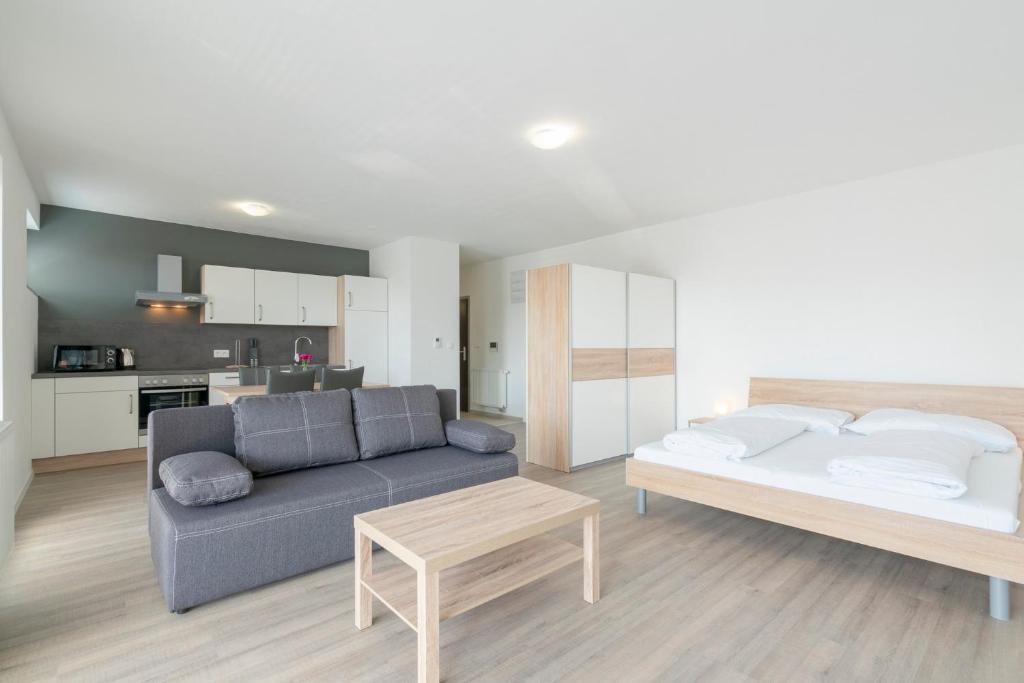 Kuchyňa alebo kuchynka v ubytovaní Apartmány Noviny