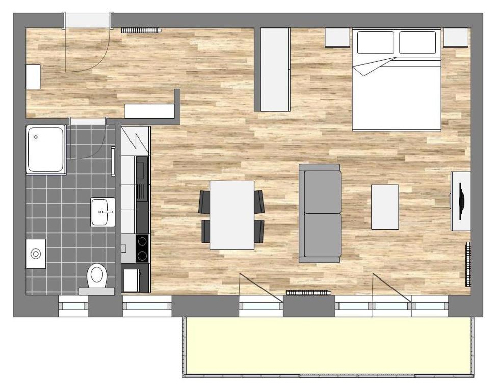 Plán poschodí v ubytovaní Apartmány Noviny