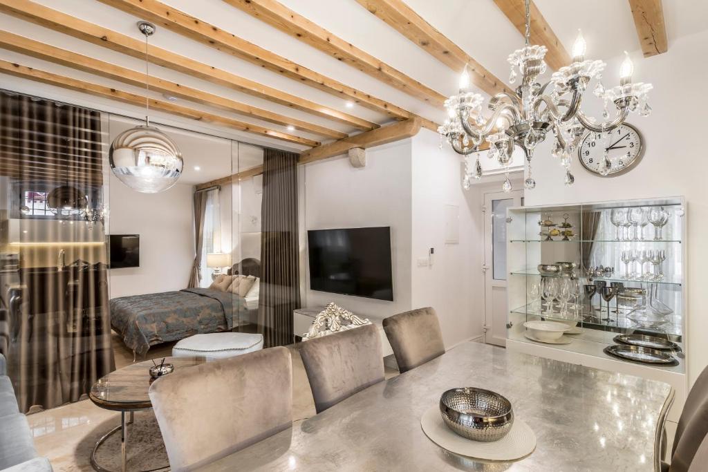 TV a/nebo společenská místnost v ubytování Berislavic Palace