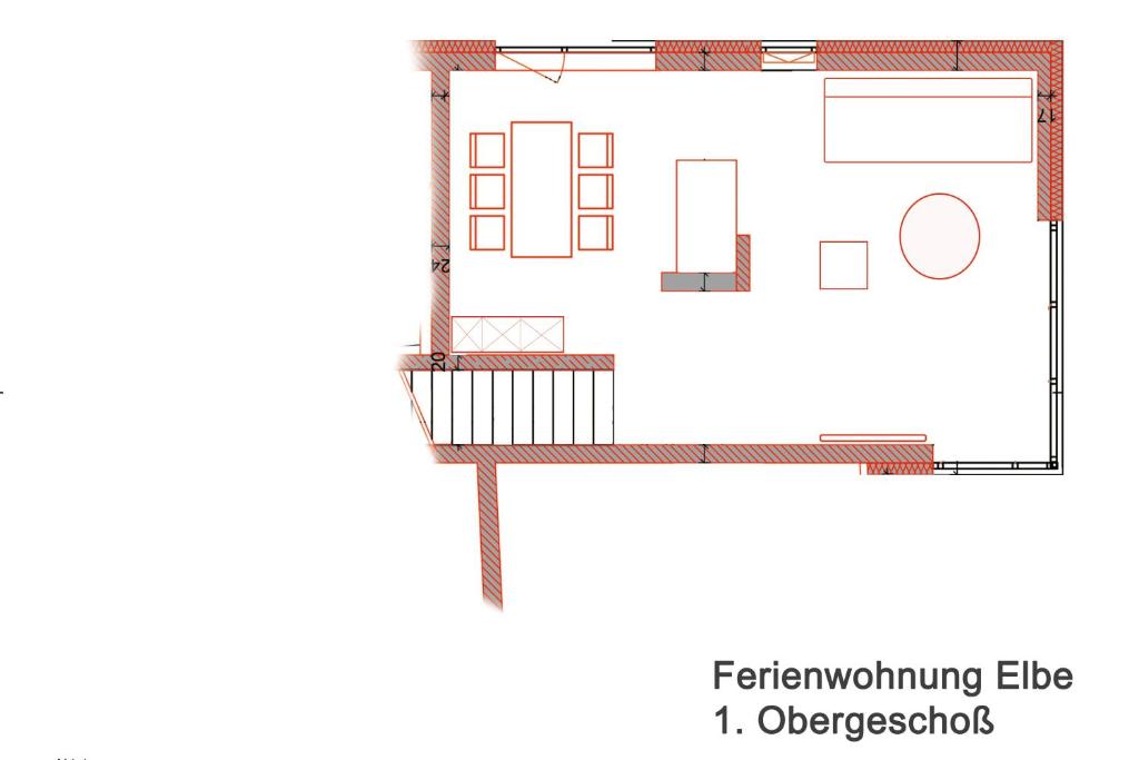 Půdorys ubytování Ferienwohnung Elbe