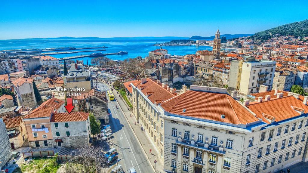 an aerial view of the city of dubrovnik at St.Lucija in Split