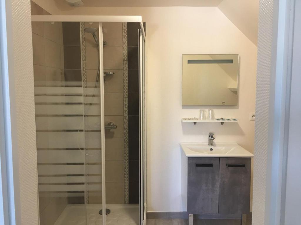 Koupelna v ubytování B&B de Saint Come de Fresné