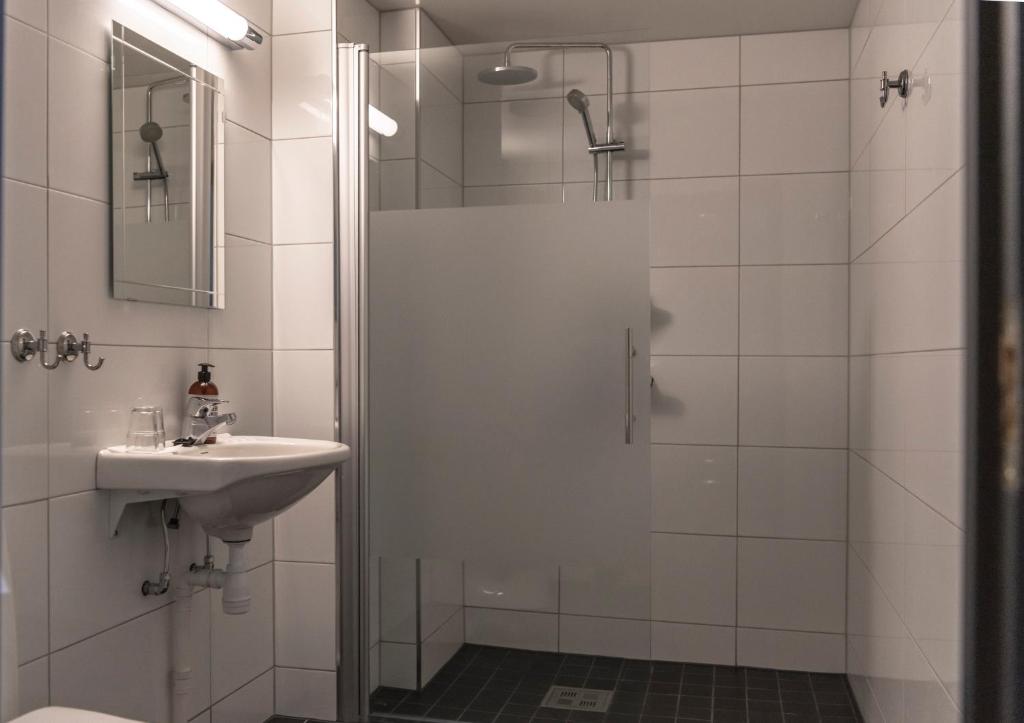 Koupelna v ubytování Hotel Fredrikstad