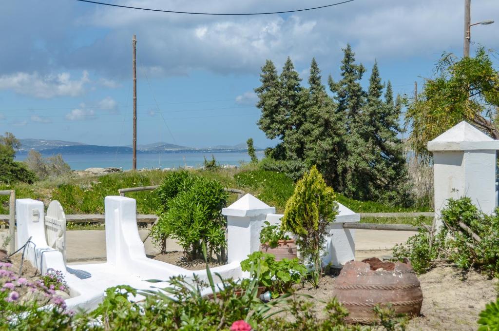 a white skate park with a skateboard ramp at Katerinas villa in Agia Anna Naxos