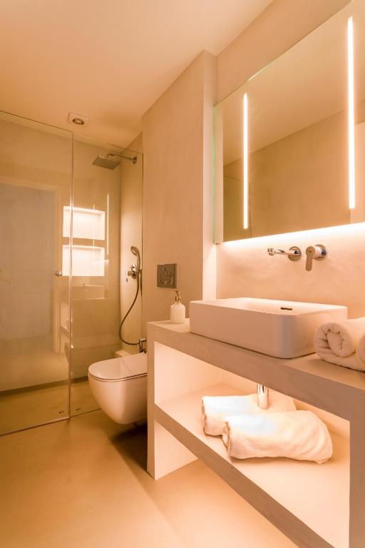 Koupelna v ubytování Guesthouse Niriides
