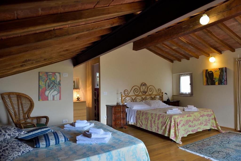 Posteľ alebo postele v izbe v ubytovaní Casa di Leo with pool