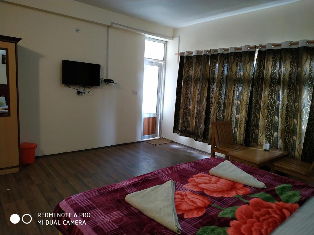 TV a/nebo společenská místnost v ubytování TSASKAN hotel