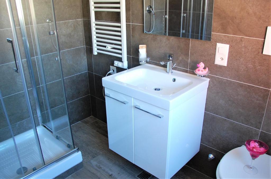 Koupelna v ubytování Hotel della Posta