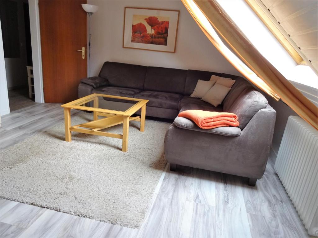 Posezení v ubytování Ferienwohnung Schneemann