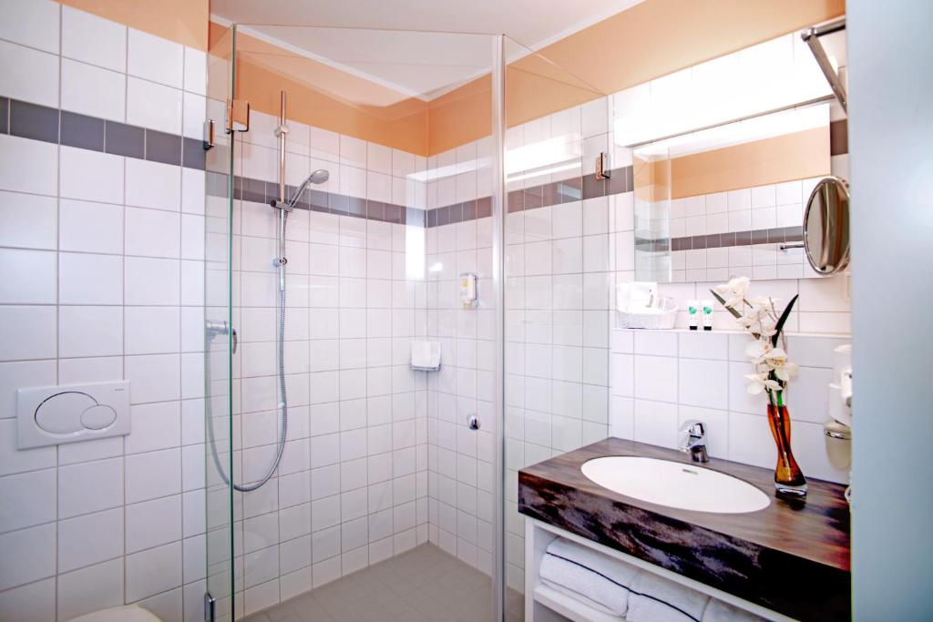 Koupelna v ubytování Johanniter Gästehaus