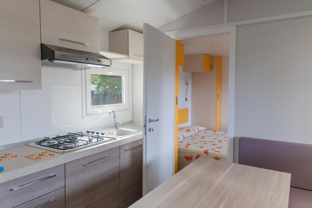 Kuchyň nebo kuchyňský kout v ubytování Camping Delfino