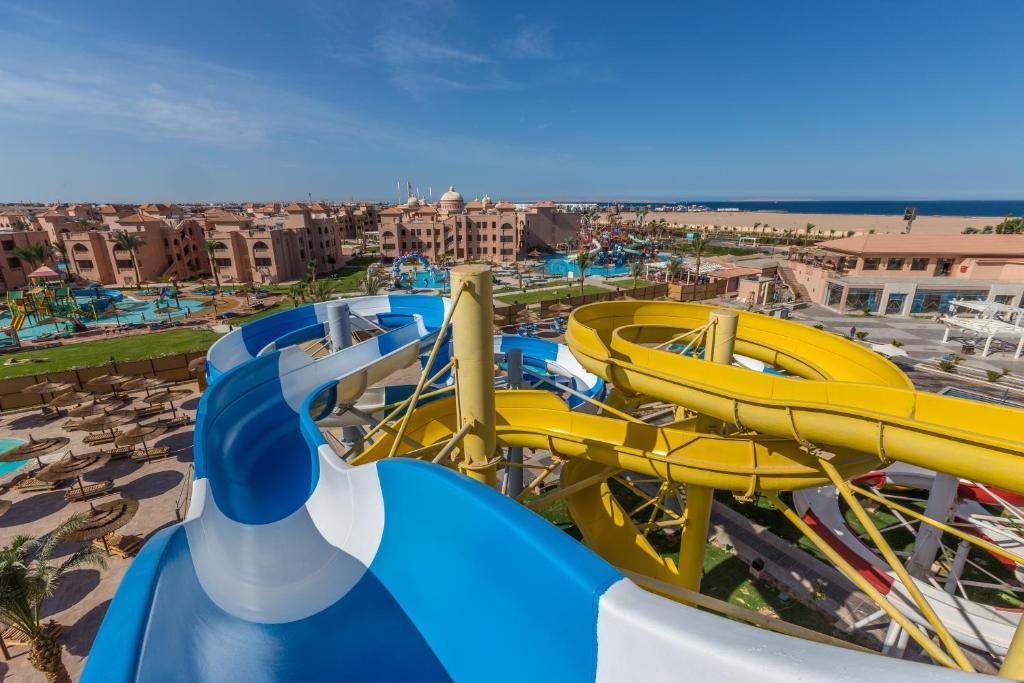 a roller coaster at a water park at Pickalbatros Aqua Blu Resort - Hurghada in Hurghada