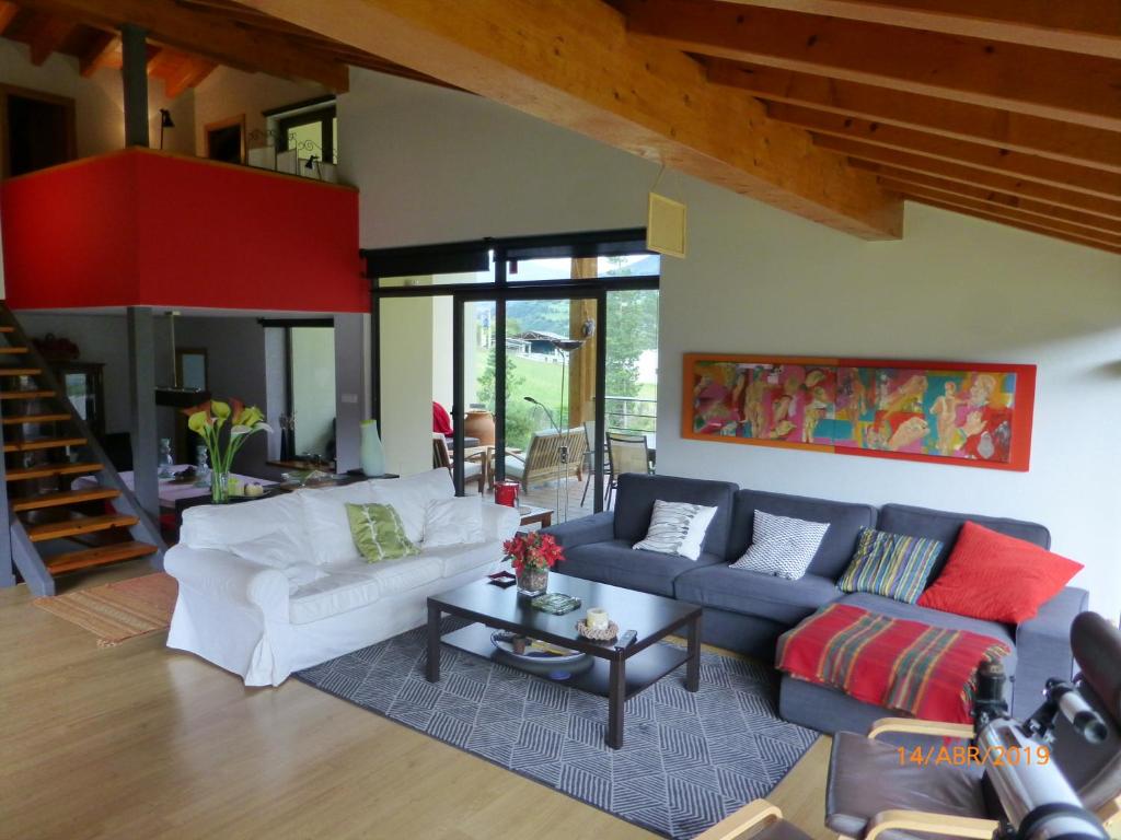 A seating area at La Riega del Peral