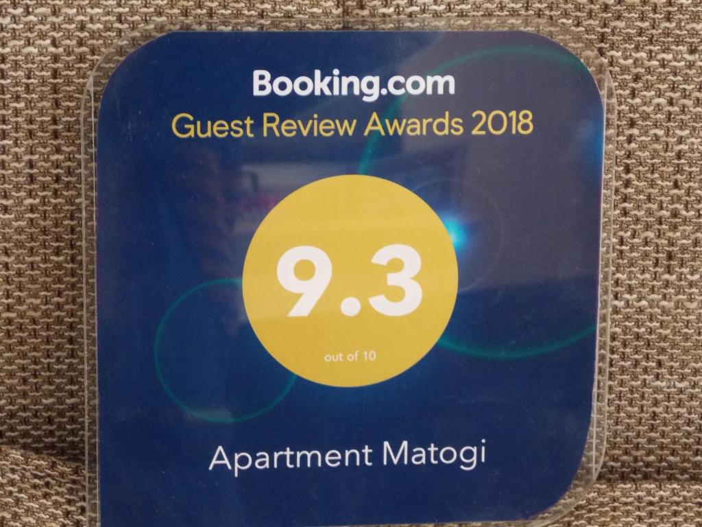 Certifikát, hodnocení, plakát nebo jiný dokument vystavený v ubytování Apartment Matogi