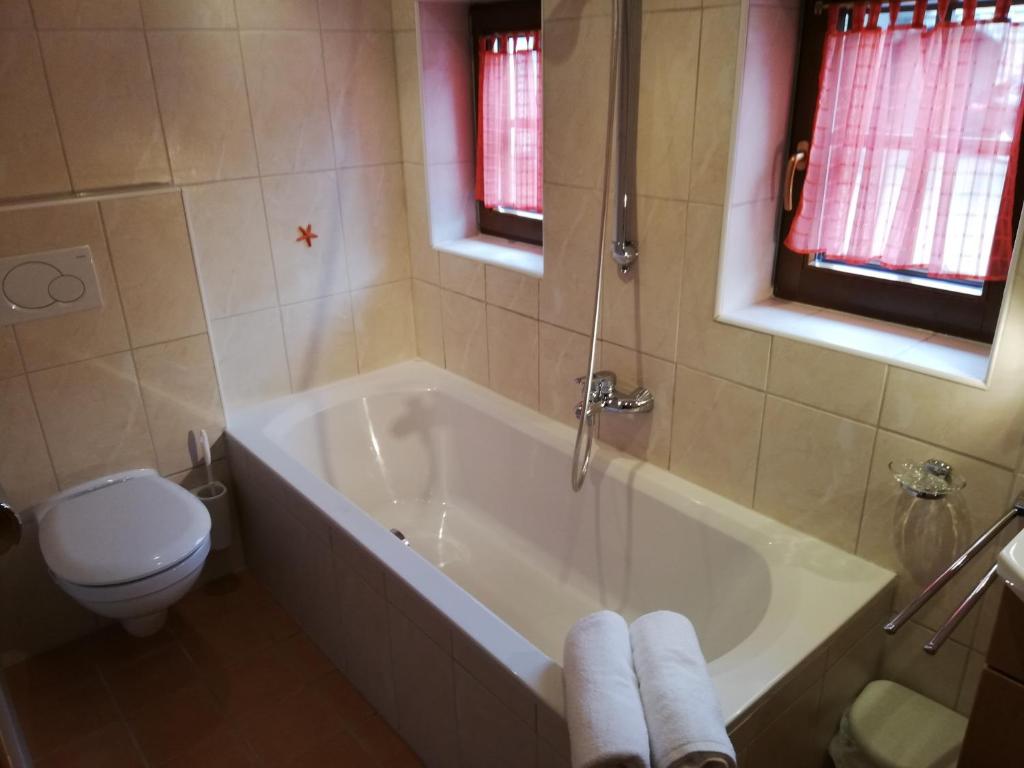 Kúpeľňa v ubytovaní Holzfällerhaus Melkstatt