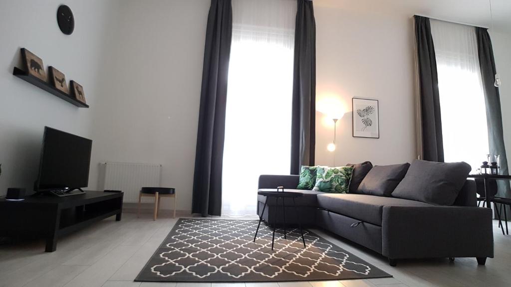 TV a/nebo společenská místnost v ubytování Piacsek Apartmanház
