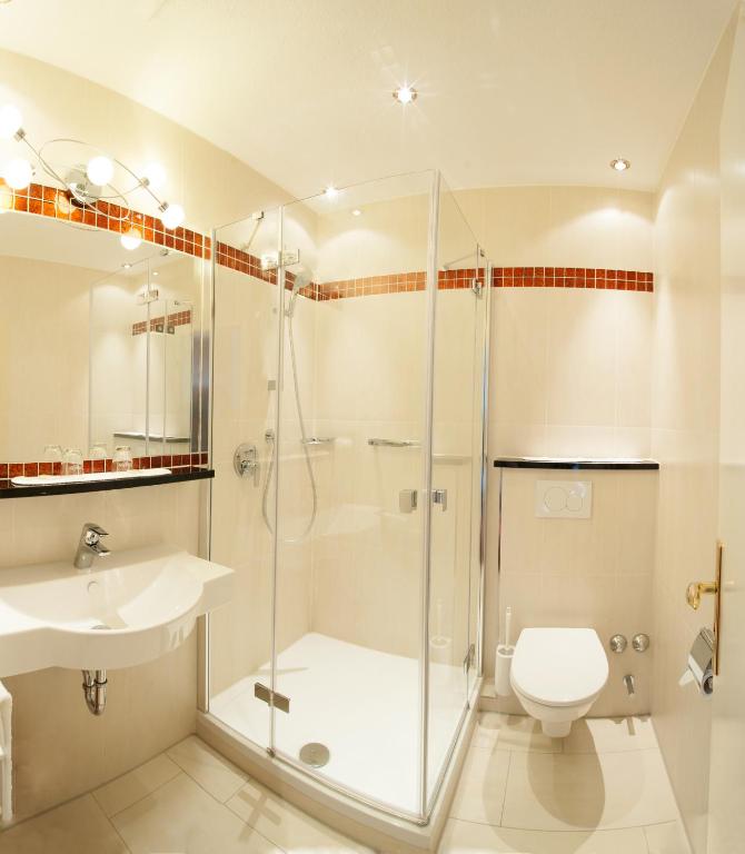 Koupelna v ubytování Kurhotel Eichinger