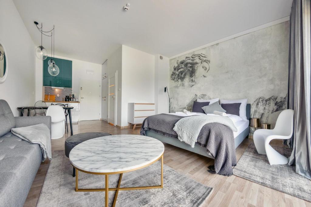 Posteľ alebo postele v izbe v ubytovaní Apartamenty Sun & Snow Seaside Grzybowo