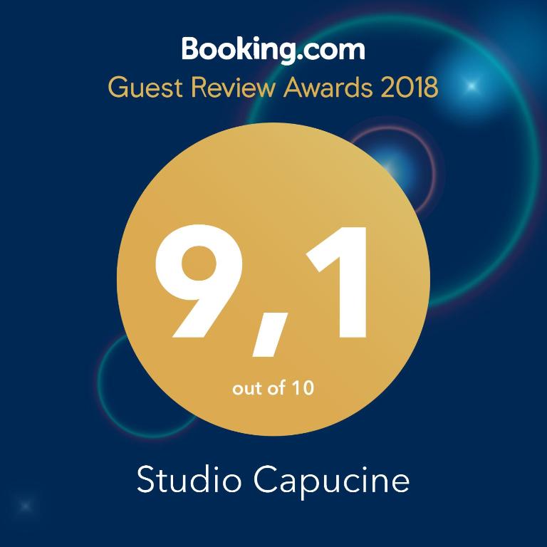 Certifikát, hodnocení, plakát nebo jiný dokument vystavený v ubytování Studio Capucine
